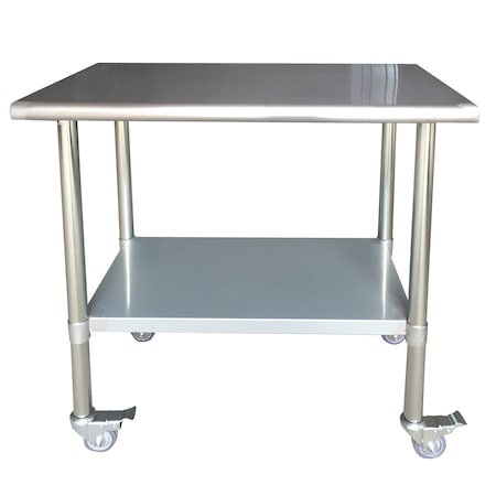 Sportsman Stainless Steel Work Table with Casters 24" x 36" SSWTWC36